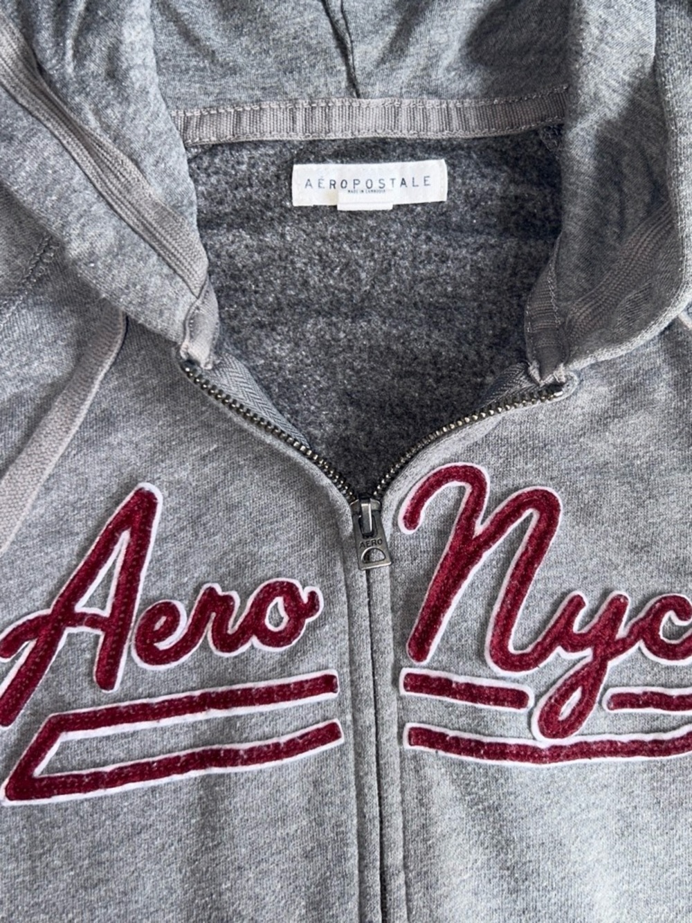 Aeropostale Gray & Red Zip-Up